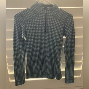 Smartwool green houndstooth half zip